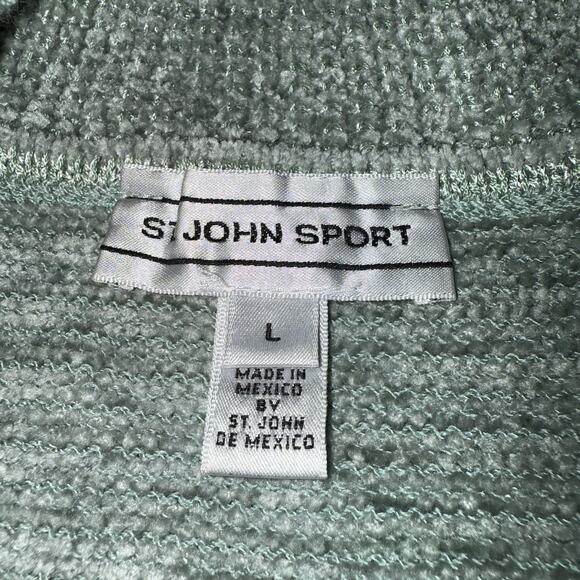 St John Sport Vintage Pastel Green Full Zip Cardigan & Tank Set Chic Preppy Sz L - Picture 4 of 16